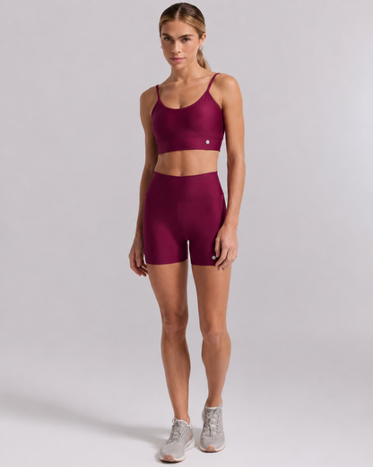 Conjunto Top e Short Fitness Vinho | Clima Urbano