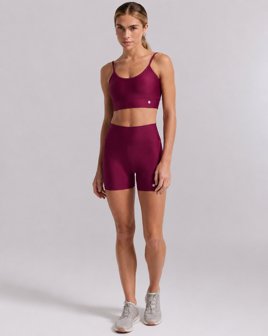 Conjunto Top e Short Fitness Vinho | Clima Urbano