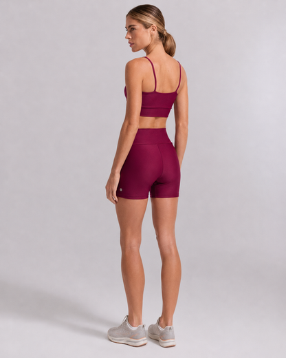 Conjunto Top e Short Fitness Vinho | Clima Urbano