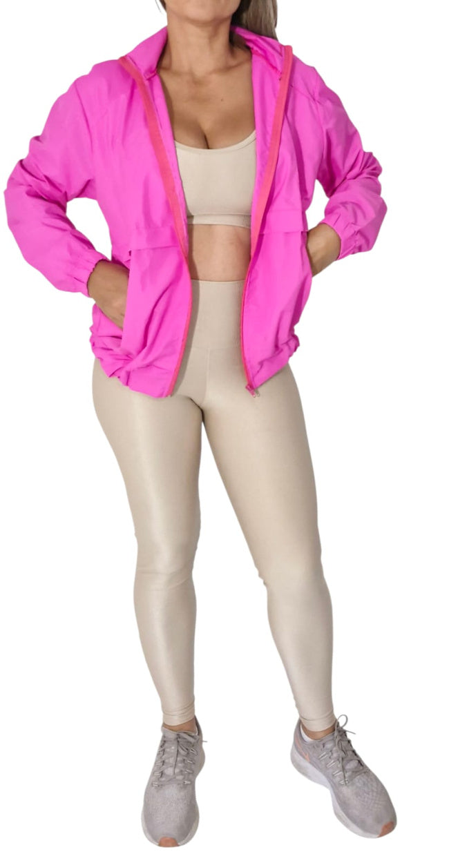 Casaco corta vento impermeável - Rosa Pink