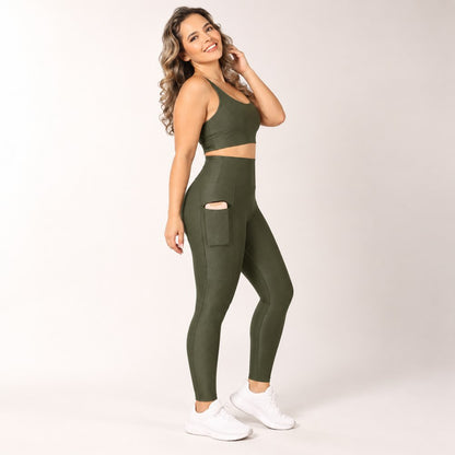 Legging com Bolso Poliamida Microcanelada — foto 11 | Clima Urbano