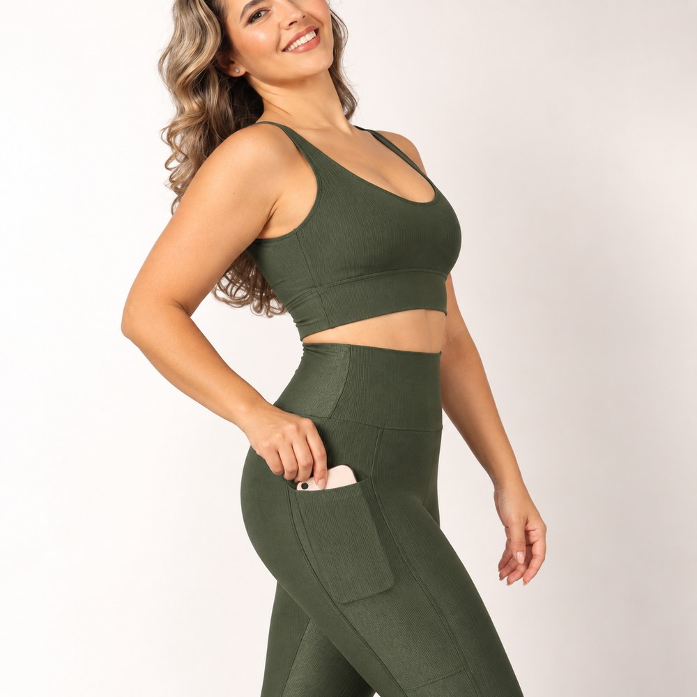 Legging com Bolso Poliamida Microcanelada — foto 10 | Clima Urbano