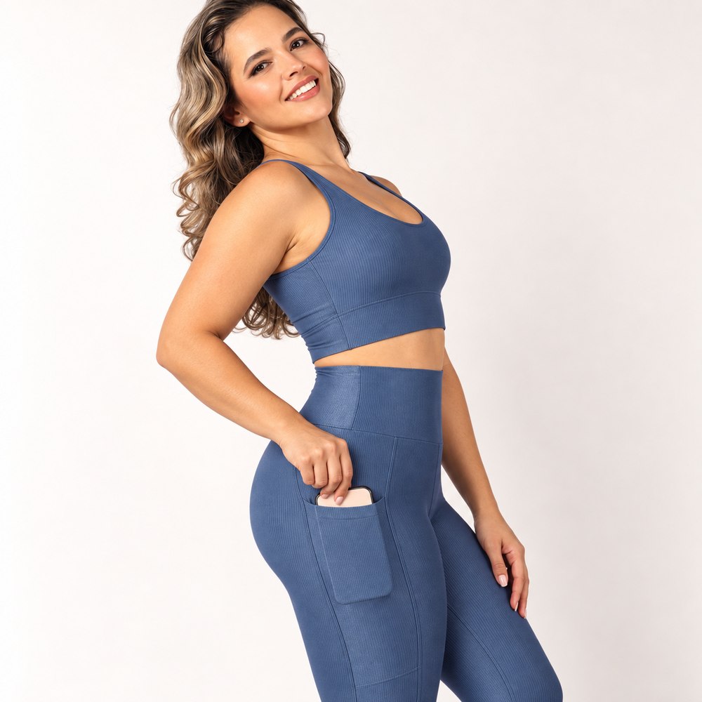 Legging com Bolso Poliamida Microcanelada — foto 9 | Clima Urbano